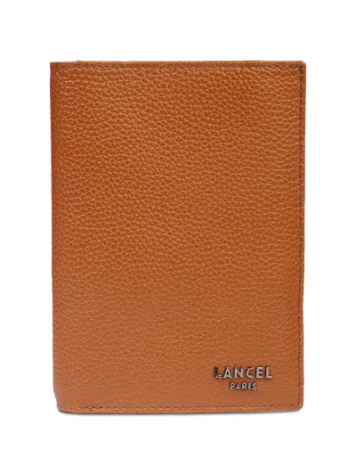 Lancel Driver 9cc Zip-detail Leather Wallet In Orange