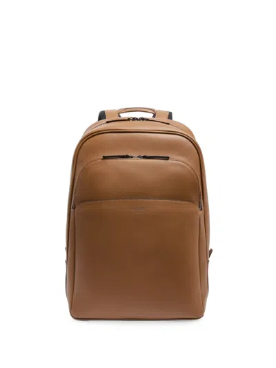 Lancel Edgard Leather Backpack In Brown