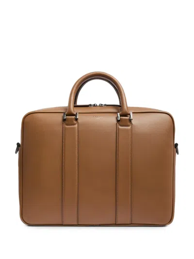 Lancel Edgard Leather Briefcase In Brown