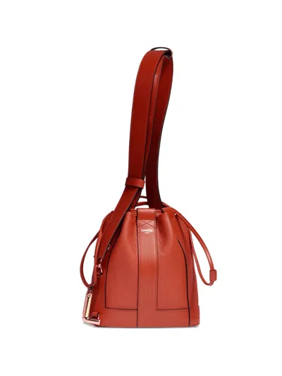 Lancel Elles Leather Bucket Bag In Orange