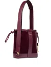Lancel Elles Leather-trimmed Suede Bucket Bag In Red