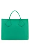 Lancel Emerald Green Leather Jour Medium Shopping Bag