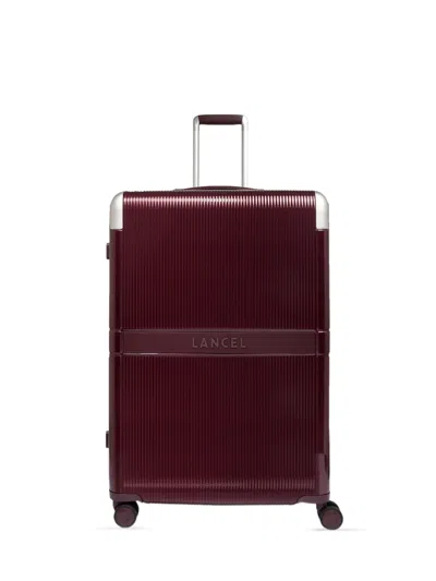 Lancel Gerippter Empreint Hartschalenkoffer In Red