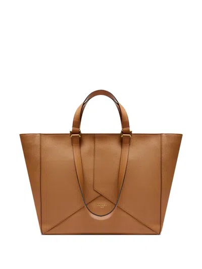 Lancel Envelope Zip Tote Bag In Brown