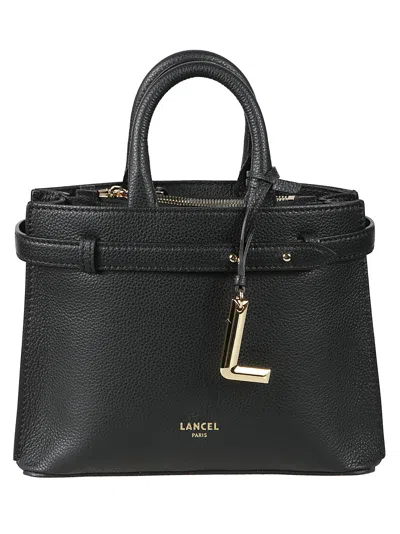 Lancel Faubour Small Zipped Leather Bag In Black