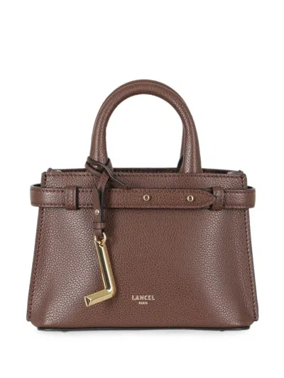 Lancel Faubourg Belted Grained Handbag In Brown