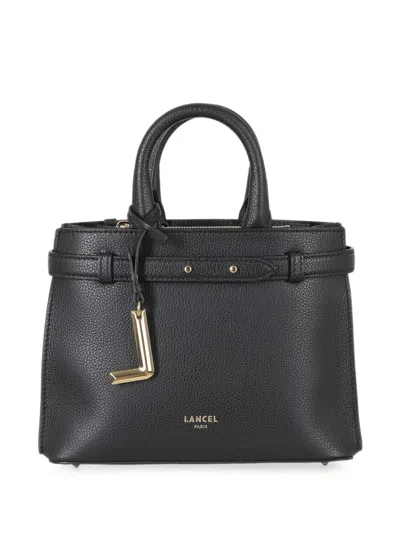 Lancel Faubourg Belted Leather Handbag In Black