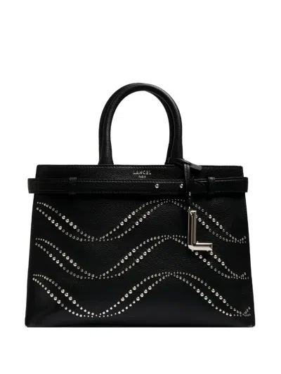 Lancel Faubourg De  Stud-embellished Shoulder Bag In Purple