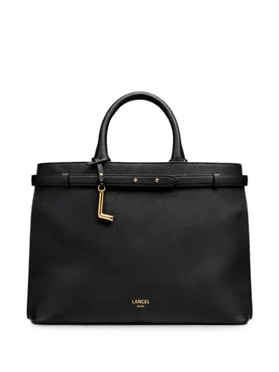 Lancel Faubourg Logo-charm Grained-leather Tote Bag In Black
