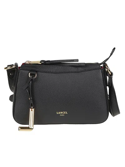 Lancel Faubourg Mini Top Zip Cow Leather Shoulder Bag In Black