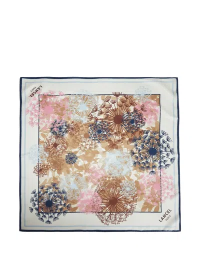 Lancel Feux D'artifice Mofif Scarf In Burgundy