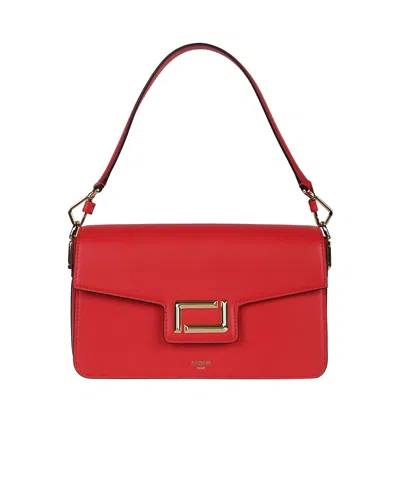 Lancel Flip Shoulder Bag In Red