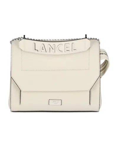 Lancel Flip Shoulder Bag In White