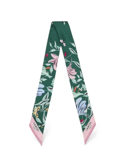 Lancel Floral-print Silk Headband In Transparent