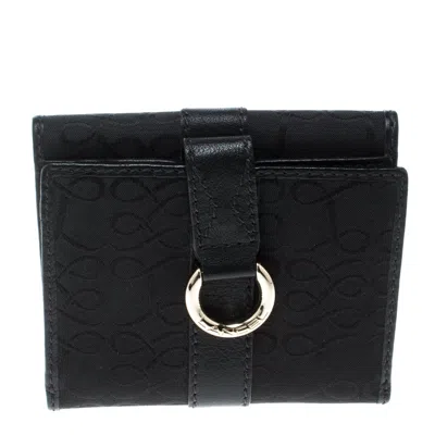Lancel French Flair Black Canvas And Leather Wallets