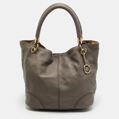 Pre-owned Lancel French Flair Grey Leather Tote
