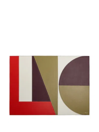 Lancel Geometric Leather Desk Pad In Multi