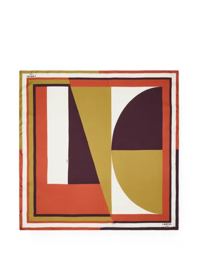 Lancel Geometric-print Silk Scarf In Multi