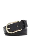 Lancel Grained Leather Belt In Black