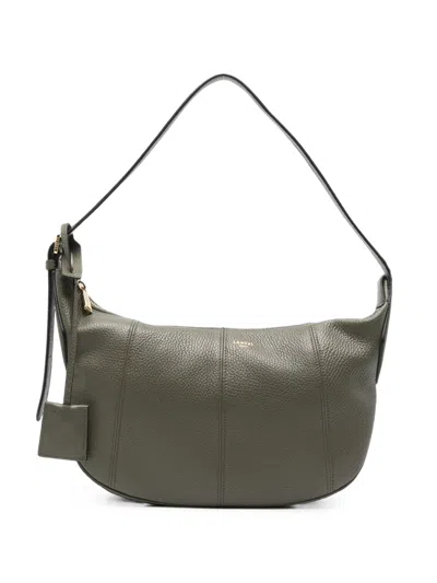 Lancel Grained Leather Shoulder Bag In Green