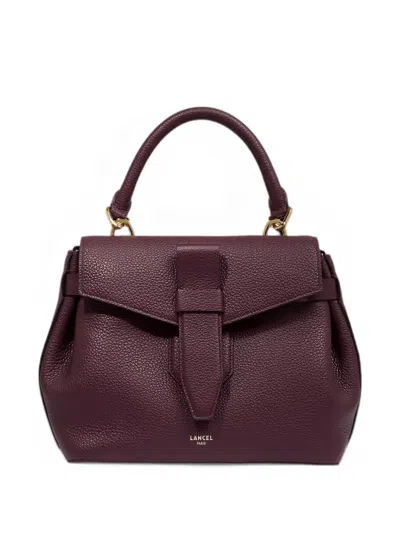 Lancel Grained Leather Tote Bag In Purple