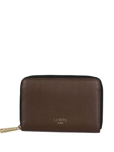 Lancel Grained Leather Wallet In Black