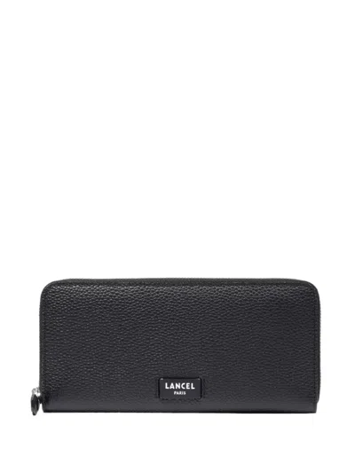 Lancel Grained Leather Wallet In Black