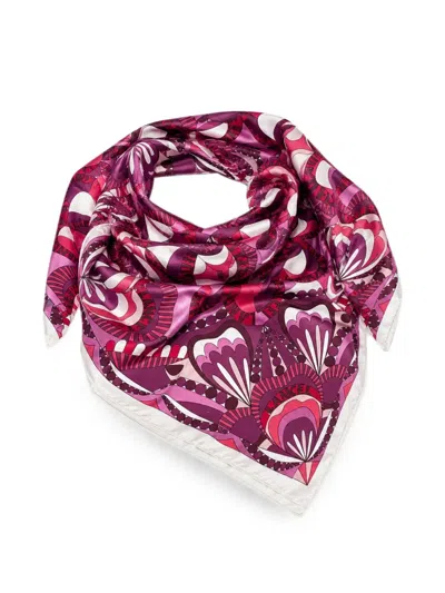 Lancel Graphic-print Scarf In Purple