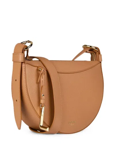 Lancel Half-moon Leather Crossbody Bag In Neutral