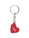 Lancel Heart-shape Keyring In Red
