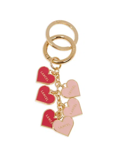 Lancel Hearts Charm Keyring In Brown
