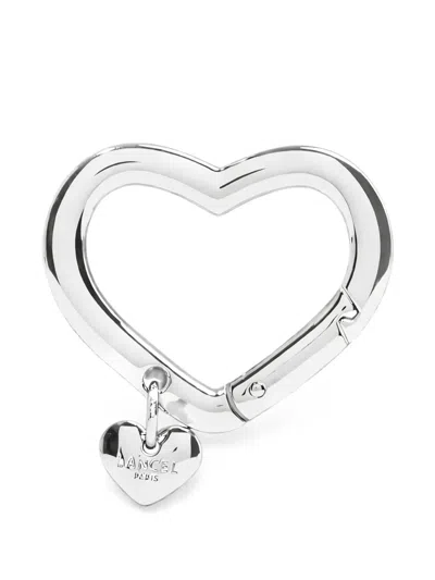 Lancel Heart-shaped Logo-pendant Bag Charm In Metallic