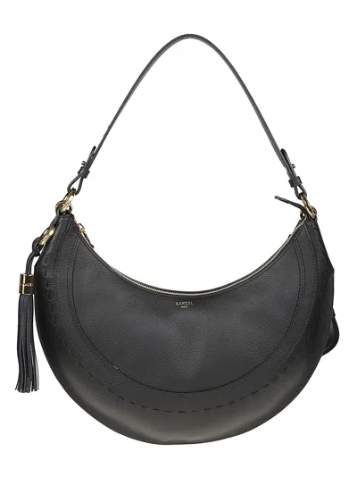 Lancel Hoboheme Medium Crescent Shoulder Cow Leather Shoulder Bag In Black