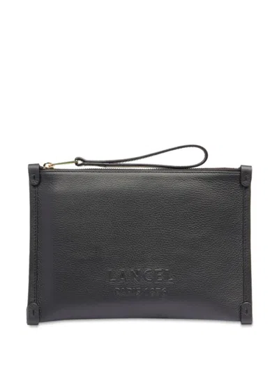 Lancel Jour De  Leather Clutch Bag In Black