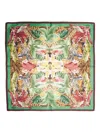 Lancel Jungle Print Silk Scarf In Green