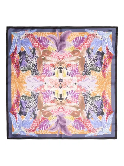 Lancel Jungle Print Silk Scarf In Multi