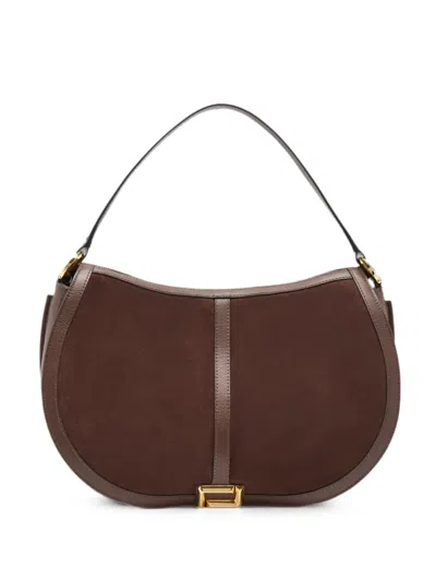 Lancel L Celeste Double Buckle Saddle Bag In Brown