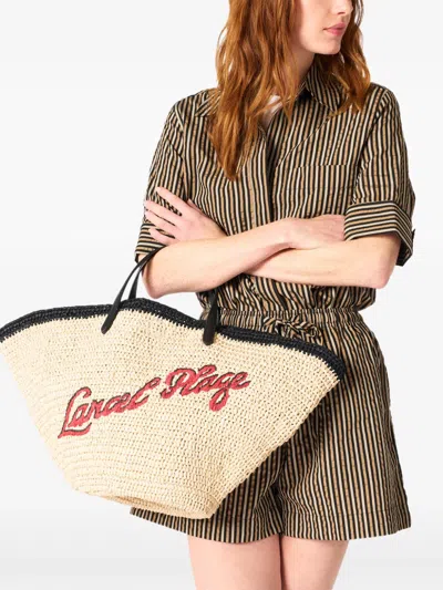 Lancel L Logo-embroidery Tote Bag In Neutral