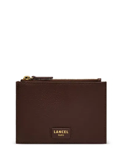 Lancel L Ninon Grained Leather Cardholder In Brown