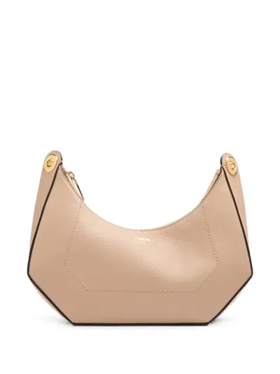 Lancel L Zip Buckle-detail Curved Shoulder Bag In Neutrals