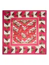 Lancel Labyrinth Silk Scarf In Red