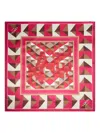 Lancel Labyrinth Silk Scarf In Red