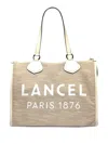 Lancel Large Logo-print Tote Bag In Neutrals