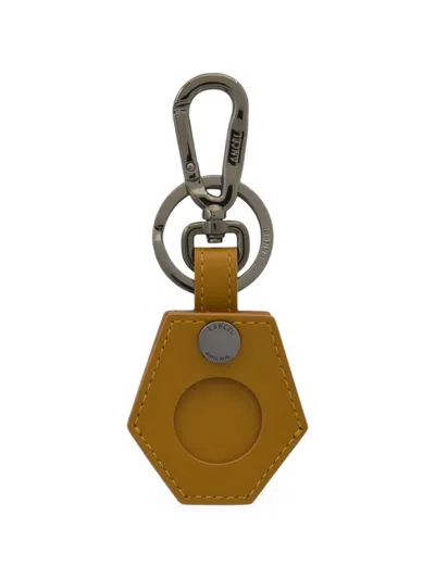 Lancel Leather Airtag Keyring In Yellow