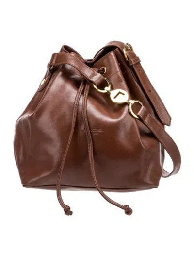 Pre-owned Lancel Leather Bucket Bag In Brown