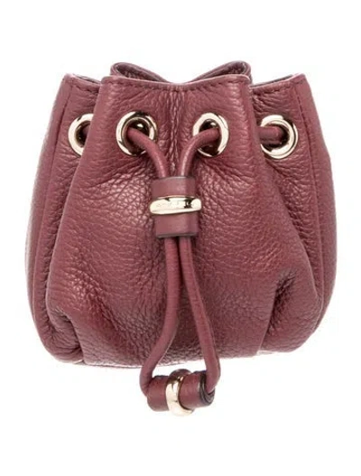 Pre-owned Lancel Leather Bucket Bag In Burgundy