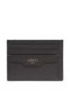 Lancel Leather Card Holder In Gray