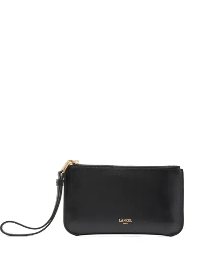 Lancel Leather Clutch Bag In Black