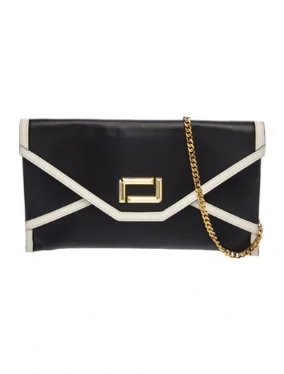 Pre-owned Lancel Leather Clutch W/ Tags In Black
