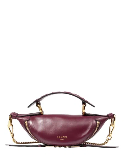 Lancel Leather Cross Body Bag In Burgundy